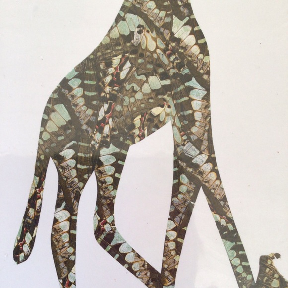 Lot of 2 butterfly wing art giraffe, African lady prints - Picture 6 of 6